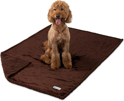 Waterproof Dog Blanket for Large Dog Cat Pet, 60X80, Brown Sherpa | 460 GSM Sherpa Fleece Reversible, Pee Proof, Furniture Protector Cover for Couch Sofa Bed Kennel, Washable, Extra Large