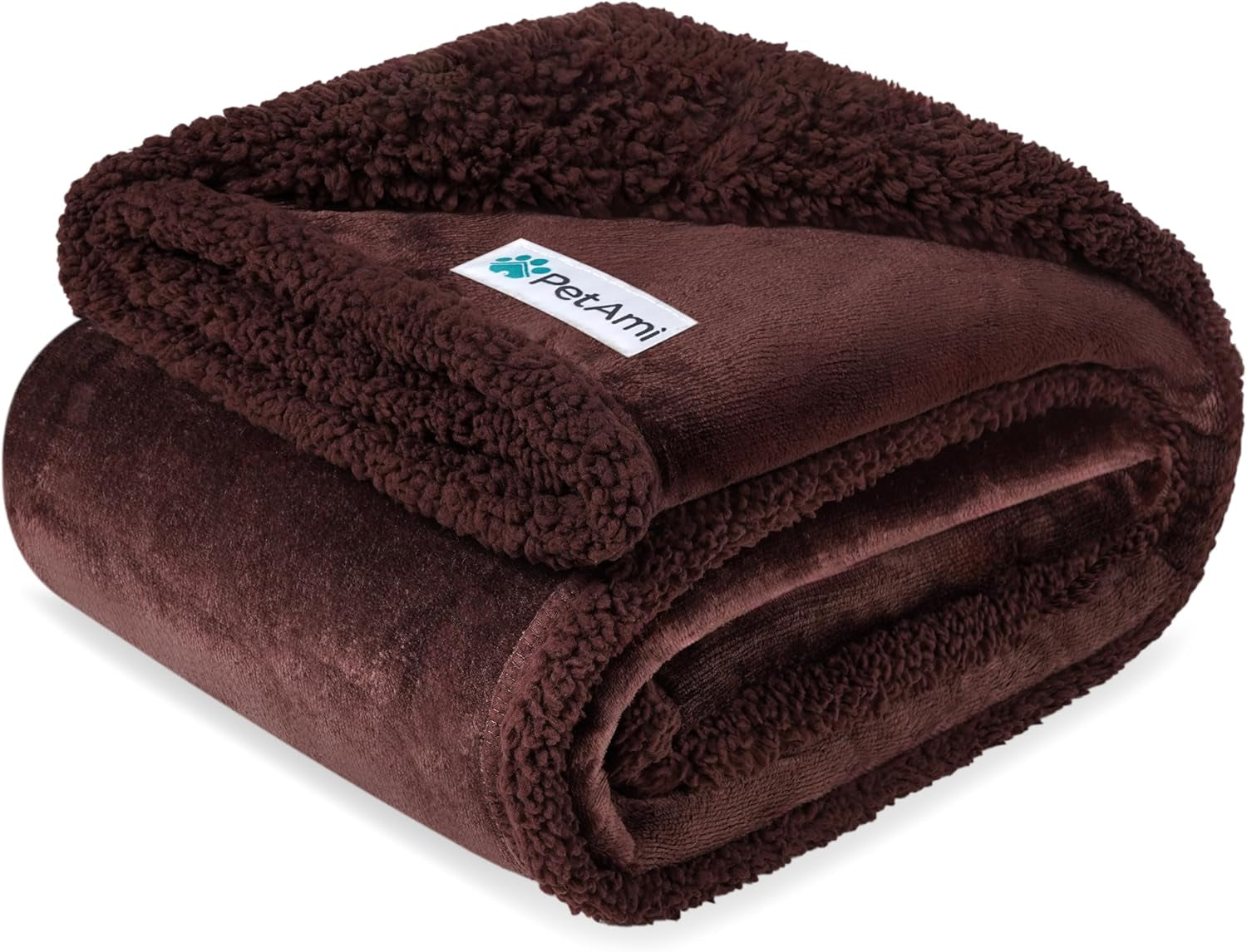 Waterproof Dog Blanket for Large Dog Cat Pet, 60X80, Brown Sherpa | 460 GSM Sherpa Fleece Reversible, Pee Proof, Furniture Protector Cover for Couch Sofa Bed Kennel, Washable, Extra Large
