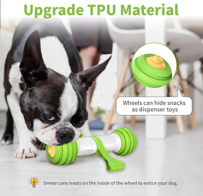 Interactive Dog Toys, Motion Activated Electronic Dog Toy Interactive Dog Bone Toys for Medium Large Dogs, USB Rechargeable Automatic Dog Toy for Boredom and Stimulating (Green)
