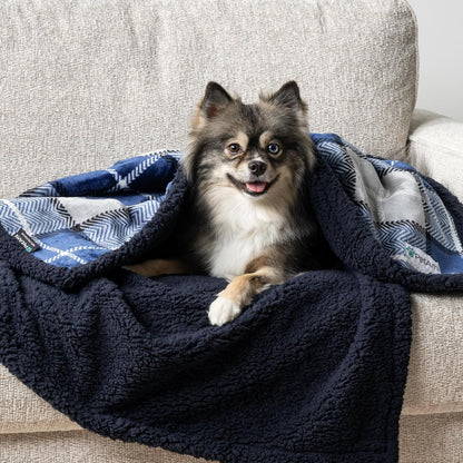 Waterproof Dog Blanket for Small Puppy Cat, 29X40, Plaid Light Grey